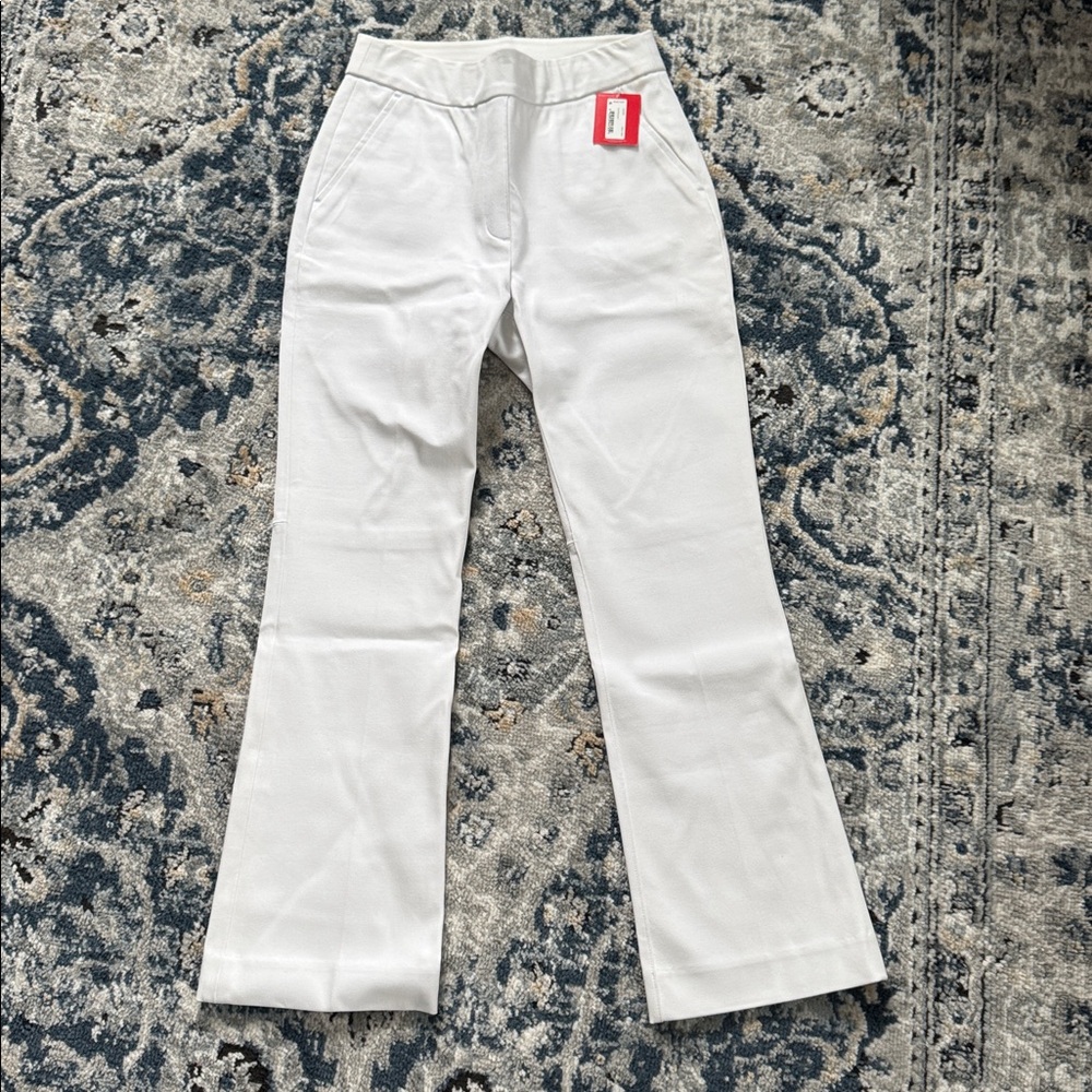 SPANX White Ankle Cropped Flare Pants